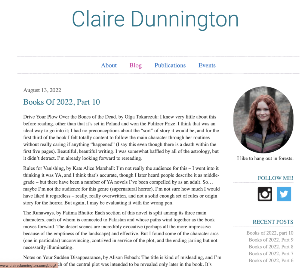 Clair Dunnington Blog