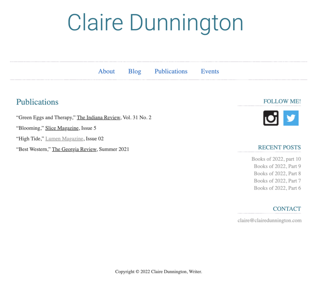 Clair Dunnington Publications