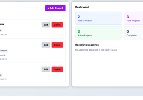 Personal Project Planner
